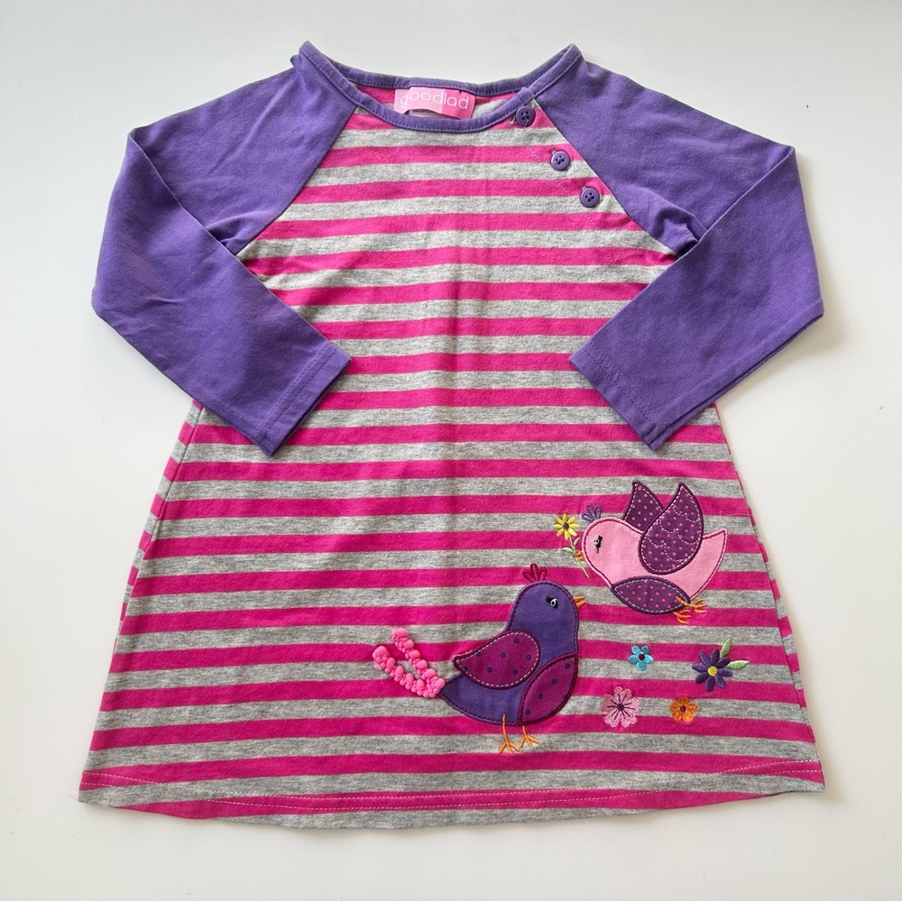 Good Lad Toddler Girls 2T Birdie Embroidered Dress